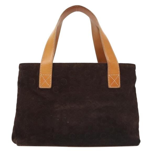 CELINE C Macadam Canvas Hand Bag Brown Gold - Picture 3 of 13